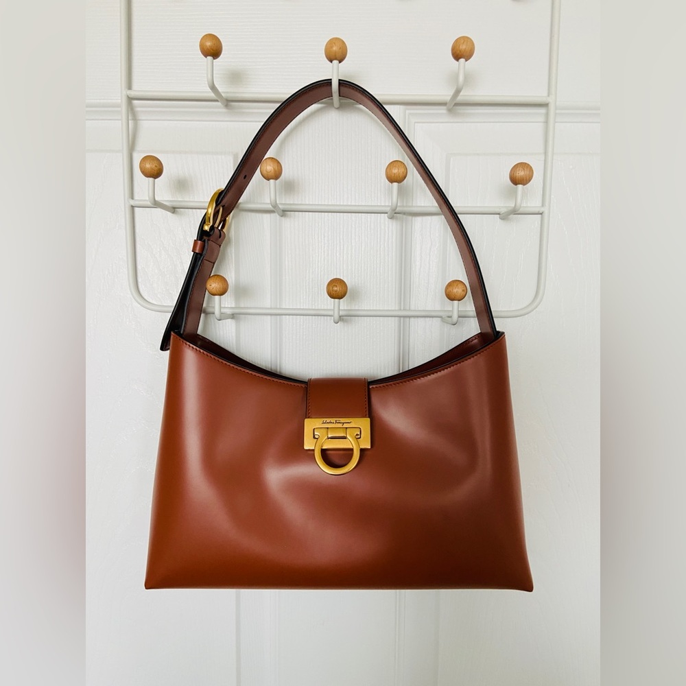 Salvatore Ferragamo Trifolio Calfskin Shoulder Bag